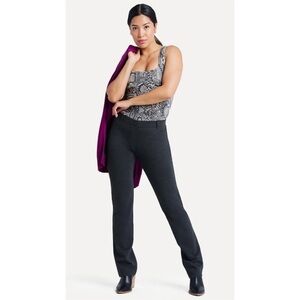 BETABRAND Straight-Leg Classic Dress Pant Yoga Pants In Charcoal Large